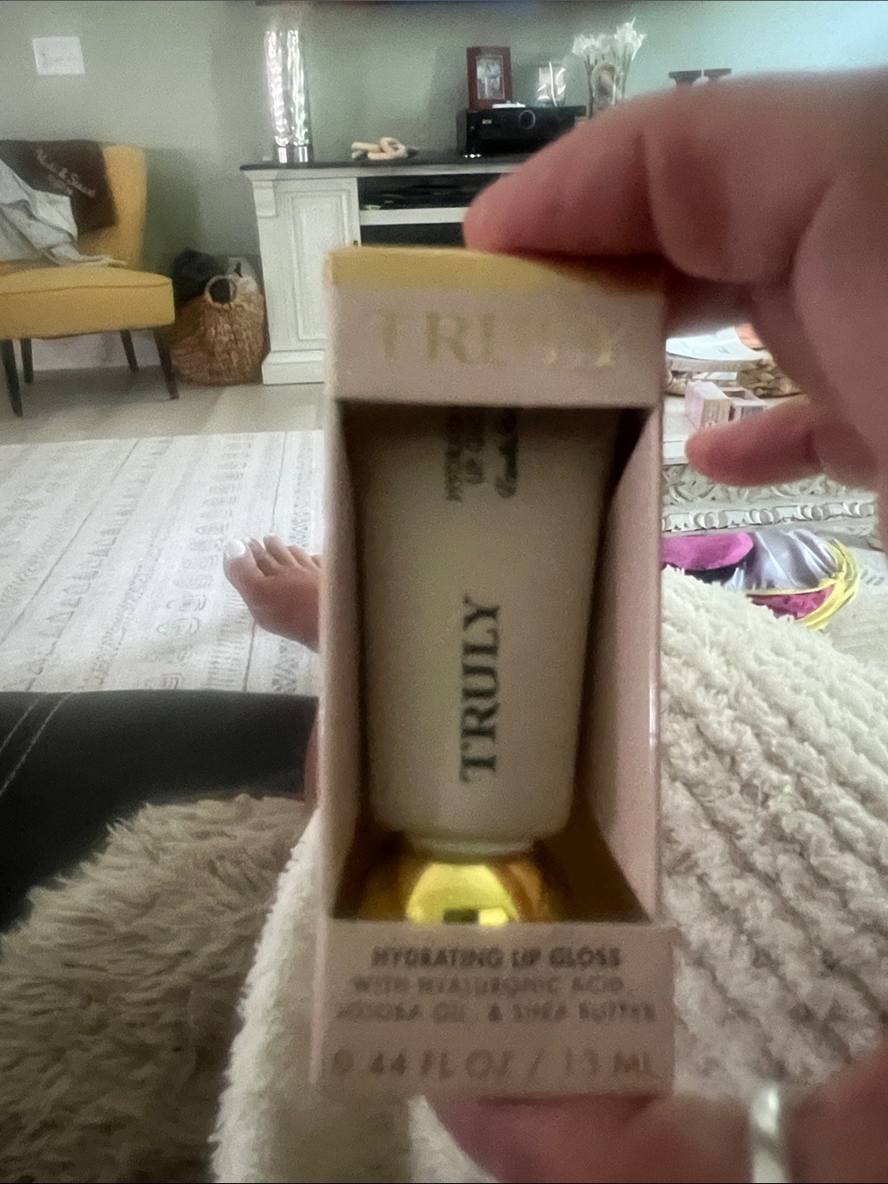 TRULY Hydrating Lip Gloss — Ivory White with Gold Accents